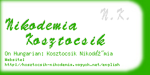 nikodemia kosztocsik business card